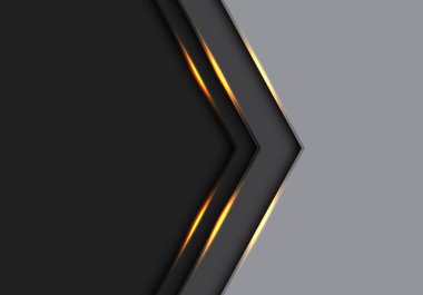 Soyut sarı ışık ok yönünü siyah boşluk tasarım modern futuristik arka plan vektör çizim ile.