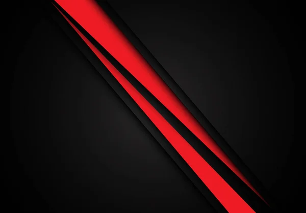 Línea Roja Abstracta Velocidad Corte Superposición Diseño Negro Moderno Futurista — Vector de stock