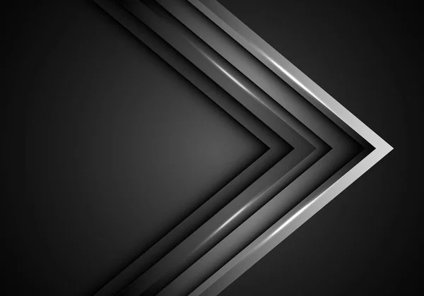 Abstrait Gris Direction Flèche Métal Sur Sombre Espace Vide Conception — Image vectorielle