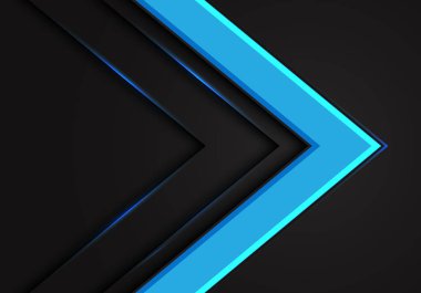 Soyut mavi ok yönünü karanlık boş alanı tasarım modern futuristik arka plan vektör çizim üzerinde.