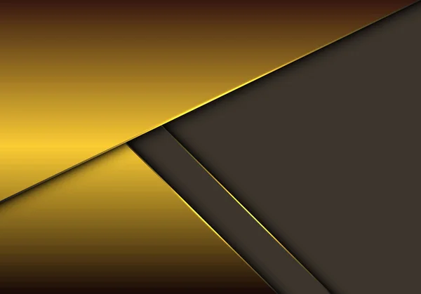 Абстрактный Золотой Металлический Накладывается Серый Пустой Дизайн Современного Футуристического Фона — стоковый вектор