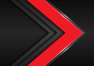 Soyut kırmızı gri ok yönü karanlık boş alan tasarım futuristik arka plan vektör çizim. D