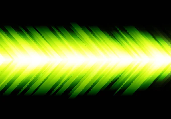 Abstract Green Light Arrow Energy Speed Black Design Modern Futuristic — Stock Vector
