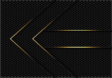 Modern altın arka plan futuristik gri illüstrasyon siyah ok vektör Yön.