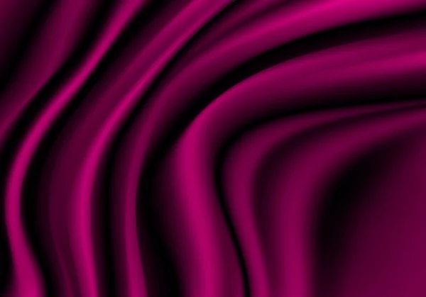 深粉色织物缎面波背景纹理矢量插图 — 图库矢量图片