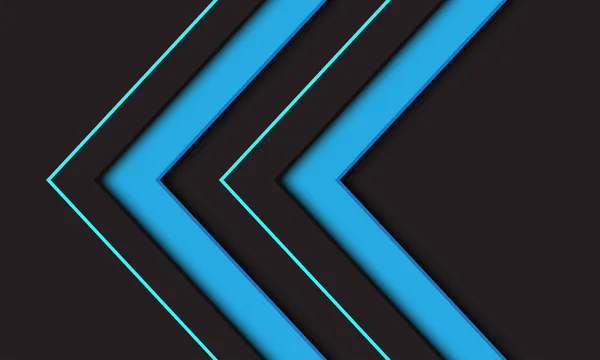Abstrait Bleu Double Flèche Direction Sur Gris Design Moderne Futuriste — Image vectorielle