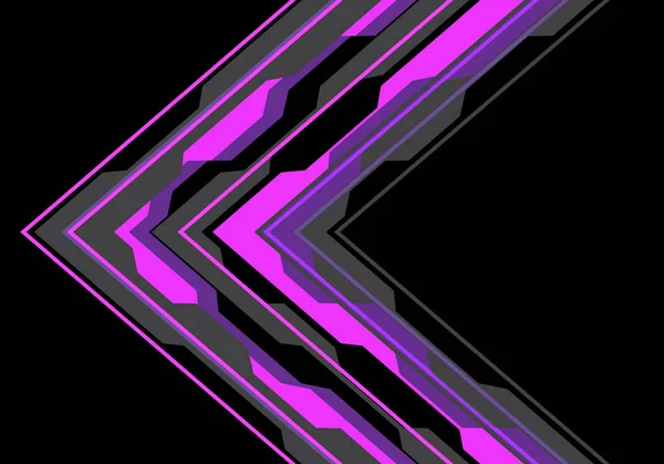 Luz Abstracta Del Circuito Del Polígono Flecha Violeta Ilustración Futurista — Vector de stock