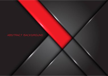 Soyut kırmızı gri çizgi parlak metal tasarım modern lüks fütüristik arka plan vektör illüstrasyon.