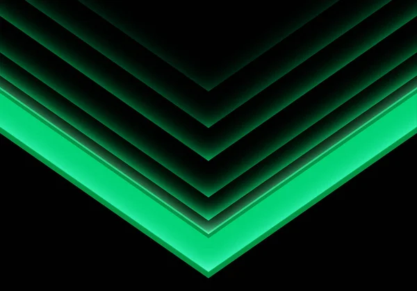 Abstract Green Arrow Light Neon Direction Black Design Modern Futuristic — Stock Vector