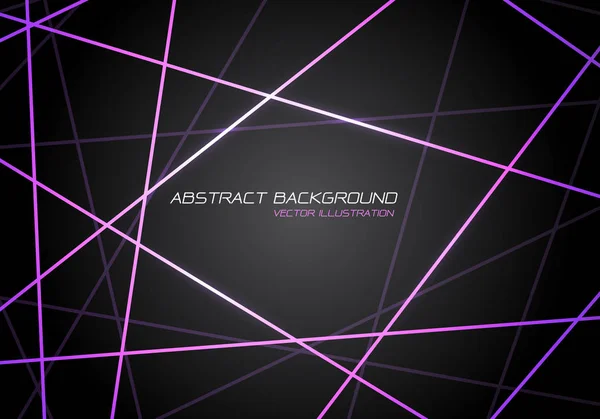 Abstract Violet Line Light Laser Cross Overlap Dark Grey Design — Stock Vector