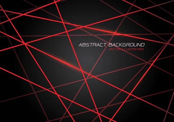 Abstract Red Line Light Laser Cross Overlap Dark Grey Design — Stock Vector