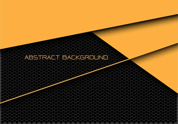 Abstract Yellow Dark Grey Hexagon Mesh Overlap Text Design Modern — Stock Vector
