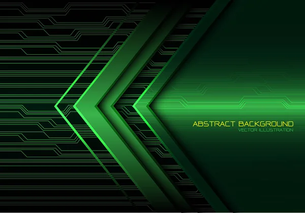 Abstract Green Arrow Light Circuit Power Direction Design Modern Futuristic — Stock Vector