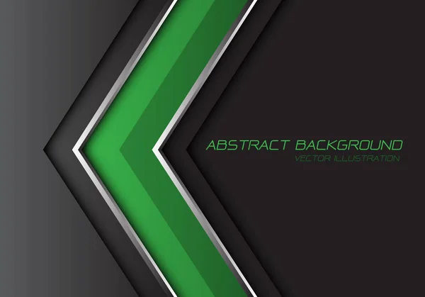 Abstract Green Grey Silver Line Arrow Direction Dark Blank Space — Stock Vector