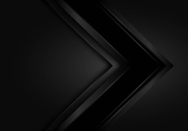 Soyut koyu siyah ok yönü tasarımı modern fütüristik arka plan vektör illüstrasyon.