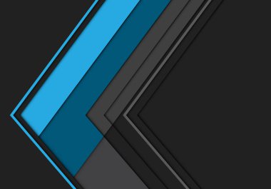 Soyut mavi gri ok çokgen yön tasarımı modern fütüristik arka plan vektör illüstrasyon.