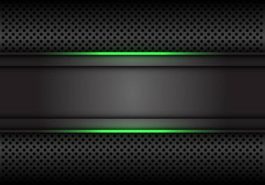 Daire örgü tasarım modern lüks fütüristik arka plan vektör illüstrasyon soyut yeşil ışık hattı koyu gri afiş.