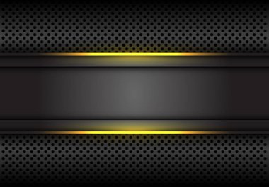 Daire örgü tasarım modern lüks fütüristik arka plan vektör illüstrasyon soyut sarı ışık çizgi koyu gri afiş.