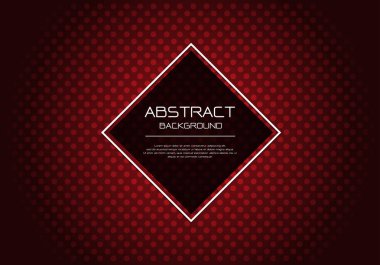 Elmas afiş beyaz çerçeve şablontasarım modern arka plan illüstrasyon ile koyu soyut vektör lüks kırmızı daire nokta desen.