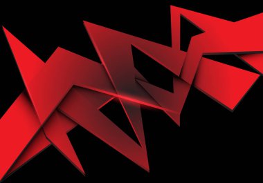 Soyut kırmızı çokgen siyah tasarım modern fütüristik arka plan vektör illüstrasyon örtüşme.