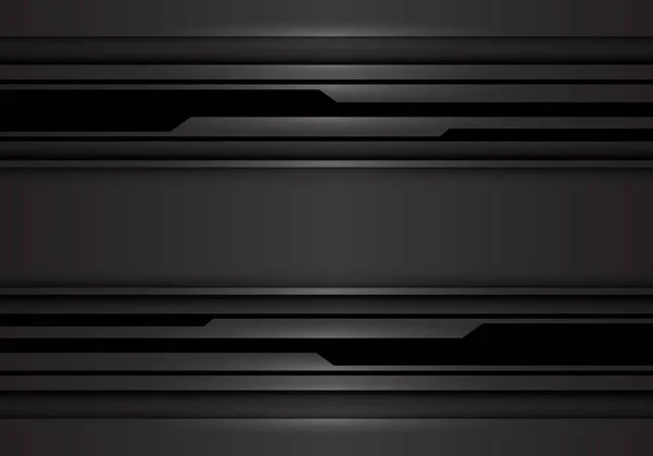 黒い回路線の抽象的な暗い灰色のバナーは 現代の未来的な背景ベクトルイラストを設計します — ストックベクタ