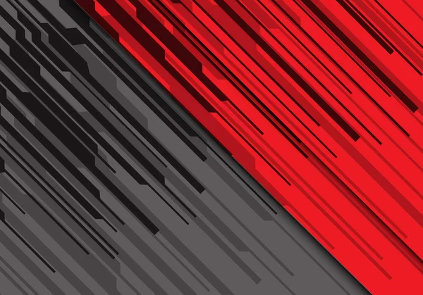 Absztrakt Fekete Vonal Áramkör Piros Szürke Design Modern Futurisztikus Háttér — Stock Vector