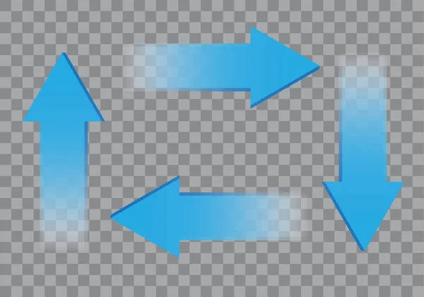 Flèche Bleue Action Sur Fond Damier Gris Signe Symbole Vectoriel — Image vectorielle