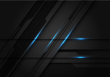 Soyut mavi ışık lazer koyu gri metalik fütüristik tasarım modern teknoloji arka plan vektör illüstrasyon.