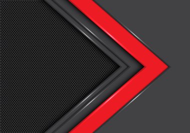 Soyut kırmızı gri ok yön daire örgü tasarım modern fütüristik arka plan vektör illüstrasyon.