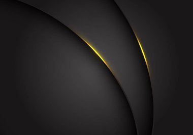 Koyu gri gri metalik eğri üzerinde soyut sarı ışık boş alan tasarımı modern fütüristik arka plan vektör illüstrasyon ile örtüşmektedir.