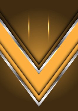 Boş alan ışık tasarımı modern fütüristik lüks arka plan vektör illüstrasyon ile soyut sarı gümüş çizgi ok yönü.