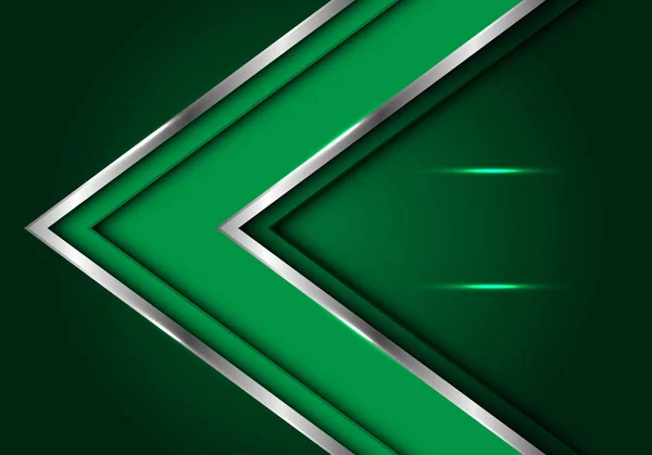 Abstrato Verde Prata Linha Seta Direção Com Espaço Branco Luz — Vetor de Stock