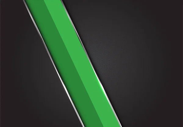 Línea Plata Verde Abstracta Barra Gris Oscuro Hexágono Negro Patrón — Vector de stock