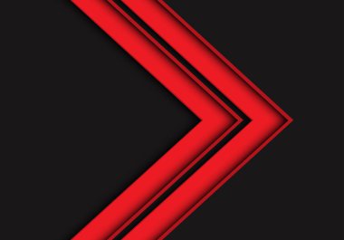 Koyu gri tasarım modern fütüristik arka plan vektör illüstrasyon soyut kırmızı ok yönü.