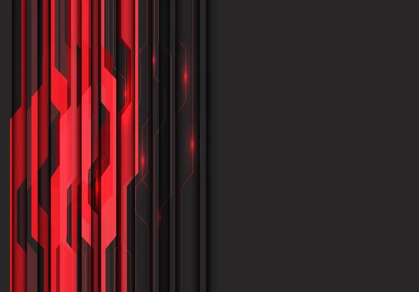 Luz Circuito Rojo Abstracta Con Diseño Espacio Blanco Gris Oscuro — Vector de stock