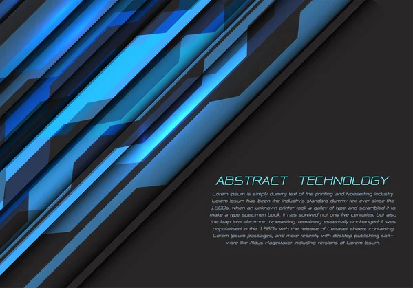 Potencia de circuito gris azul abstracto con espacio en blanco oscuro y diseño de texto moderna tecnología futurista ilustración vector de fondo . — Archivo Imágenes Vectoriales