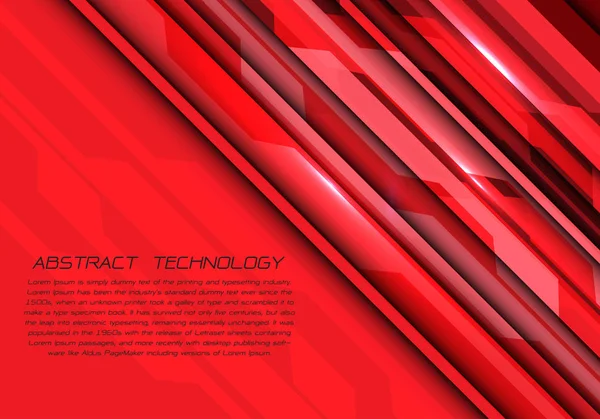 Diseño de energía de luz geométrica de circuito de tono rojo abstracto moderna tecnología futurista fondo vector ilustración . — Vector de stock