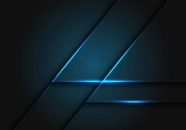 Ligne Lumineuse Bleue Abstraite Sur Motif Géométrique Gris Foncé Illustration — Image vectorielle
