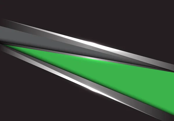 Triángulo Plata Gris Verde Abstracto Diseño Negro Moderno Futurista Vector — Vector de stock