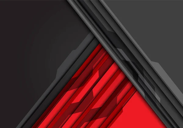 Abstrato Triângulo Cinza Vermelho Com Padrão Circuito Design Espaço Branco — Vetor de Stock