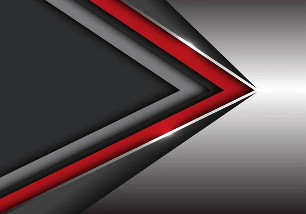 Abstrait Rouge Noir Vitesse Direction Sur Argent Avec Gris Foncé — Image vectorielle