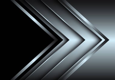 Siyah boş alan tasarımı modern lüks fütüristik arka plan vektör illüstrasyon ile soyut gümüş ok katmanı yönü.