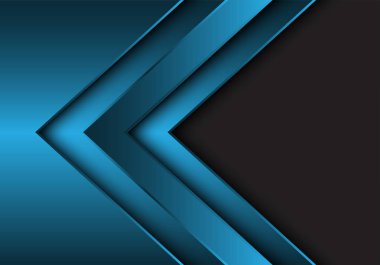 Gri boş alan tasarımı modern fütüristik arka plan vektör illüstrasyon ile soyut mavi metalik ok yönü.