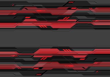 Kırmızı ışık güç sistemi veri tasarımı modern fütüristik teknoloji arka plan vektör illüstrasyon ile soyut koyu gri metalik siber devre.