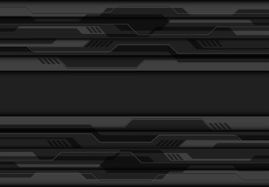Soyut koyu gri metalik siber tasarım modern fütüristik teknoloji arka plan vektör illüstrasyon.