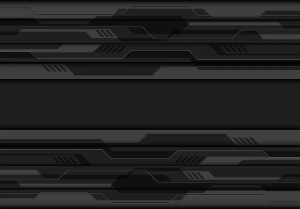 Abstract Dark Grey Metallic Cyber Design Modern Futuristic Technology Background — Stock Vector