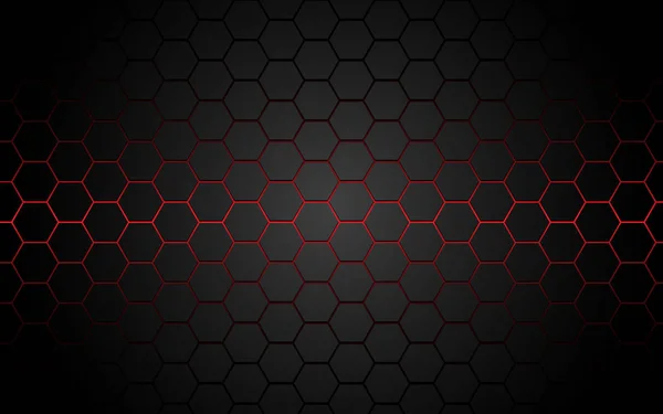 Ligne abstraite hexagone lumière rouge en illustration vectorielle de fond futuriste de luxe moderne gris . — Image vectorielle