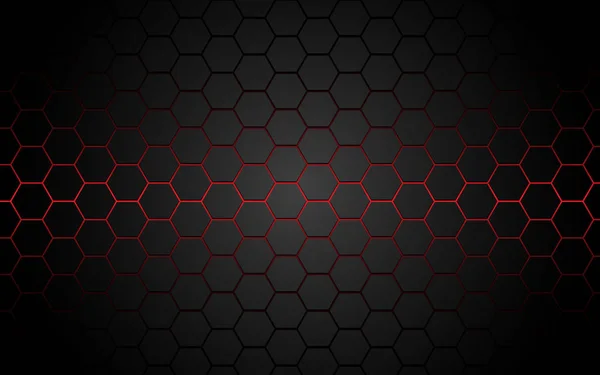 Ligne abstraite hexagone lumière rouge en illustration vectorielle de fond futuriste de luxe moderne gris . — Image vectorielle