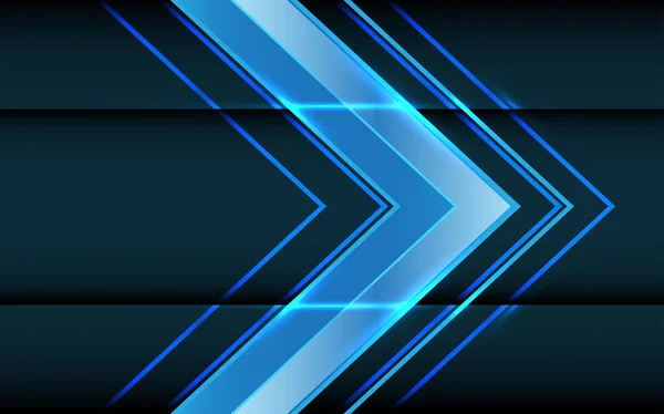 Abstract Blue Light Arrow Direction Dark Design Moderna Tecnologia Futurista —  Vetores de Stock