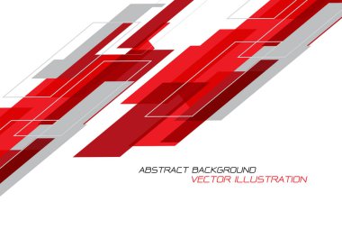 Boş alan tasarımı modern fütüristik teknoloji arka plan vektör illüstrasyon ile beyaz soyut kırmızı gri geometrik.